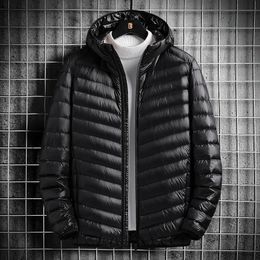 Men's Down Parkas Spring Winter Quilted Coats 90% White Duck Ultra Lightweight Packable Jacket Men Korean Fashion Puffer Coat 221117
