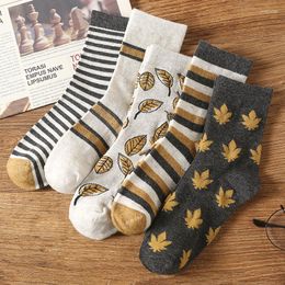 Men's Socks 5 Pairs Lot Mixed Unisex Men Boy Ladies Plaid Leaf Cotton Funny Ankle Sport Athletic School Short Gift