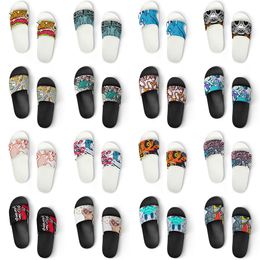 men women custom slippers shoes artoon animal design diy word black white blue red mens trainer 059