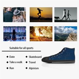 Scarpe da uomo Stitch Sneakers personalizzate Canvas Moda donna Nero Arancione Mid Cut Traspirante Sport all'aria aperta Walking Jogging Color40