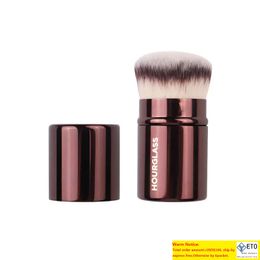 Retractable Kabuki Makeup Brush Dense Synthetic Short TravelSized Foundation Powder Contour Beauty Cosmetics Tools