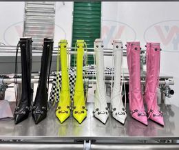 Boots 2022 new metal nail motorcycle boots Rivet Boot prong side zipper the year's most beautiful pop style all 4 Colour release trend fashion Size GFJG