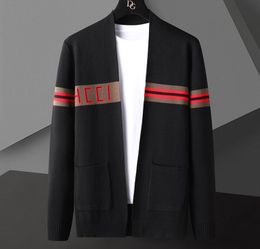 Men's Sweaters 2022 New Fall Winter Brand Luxury Knit Cashmere Cardigan Men Sweater Korean Style Mens Trendy Striped Cardigans Male Jackets