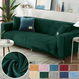 Chair Covers Velvet Sofa For Living Room Elastic Spandex Cover Sectional Couch L Shape Corner Armchair 1/2/3/4 Seat