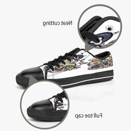 men women DIY custom shoes low top Canvas Skateboard sneakers triple black customization UV printing sports sneakers daishu 157-3