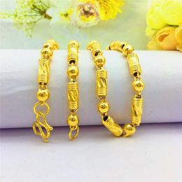 Chains LUXURY MEN'S NECKLACE 14K GOLD CHAIN Jewellery FOR WEDDING ENGAGEMENT ANNIVERSARY GIFTS YELLOW BEAD MALE270q