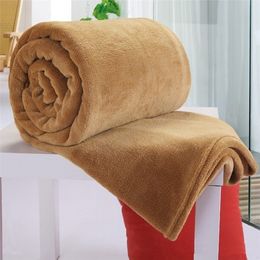 Blankets Soft Warm Coral Fleece Blanket Winter Sheet Bedspread Sofa Throw 230Gsm 8 Size Light Thin Mechanical Wash Flannel 221116