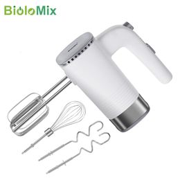 Blender BioloMix 5-Speed 500W Electric Hand Food Mixer Handheld Kitchen Dough Blender With 2 Beaters 1 Whisk and 2 Dough Hooks 221117