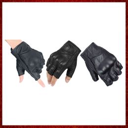 ST329 Summer Motorcycle Fingerless Gloves Accessories Goat skin Leather Half Finger Gloves Motocross Gant Moto Guantes Moto