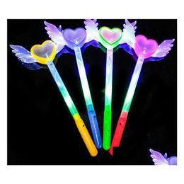 Other Event Party Supplies Led Magic Wands Flash Fairy Angel Heart Wings Wand Cosplay Fancy Dress Glow Sticks Party Light Up Atmos Dhiwe