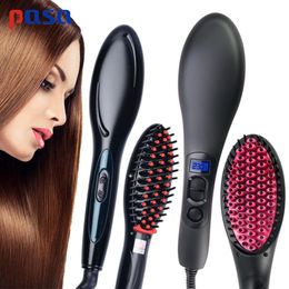 Hair Curlers Straighteners Pro Ceramic Straightening Irons Electric Brush Styling Comb Care Massager Simply Fast 221117