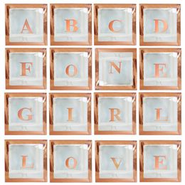 Party Decoration Rose Gold A-Z Letter Name Transparent Balloon Box BABY ONE Boy Girl Shower 1 2 3 Years Birthday