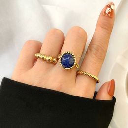 Trendy 3pcs/set Round Shape Crystal Bead Rings for Girls Retro Finger Rings Women Men Gold Colour Jewellery