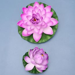 Decorative Flowers Lotus Floating Lily Pads Water Pond Pool Realistic Decor Artificiallilies Fake Pad Flower Ornaments Leaves Lifelike