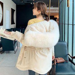 Women's Trench Coats 2022 Ladies Wool Liner Thicken Hooded Parkas Women Slim With Big Fur Collar Outerwear Autumn Winter Jacket Chamarras De