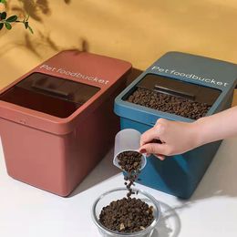 Dog Bowls Feeders Pet Food Bucket Cat Barrel Sealed Household Container PP Sealing Box Grain Storage Boxes 221114