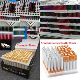 Ceramic Cigarette Shape Tobacco Smoking Pipe 100 Pcs A Lot 78mm 55mm Length Hand Tobacco Pipes Snuff Tube One Hitter Bat