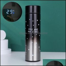 Thermoses Gradients Temperature Control Thermos Cups Mticolor Adt Children Stars Pattern Stainless Steel Vacuum Cup High Quality 14S Dhlhk