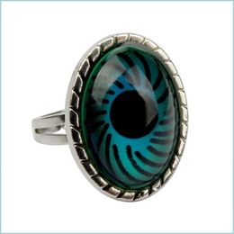 Band Rings Changing Color Eye Ring Temperature Sensing Charm Mood Rings Band Fashion Jewelry Drop Delivery Dhrq8