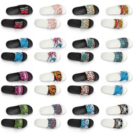 women custom men slippers shoes artoon animal design diy word black white blue red mens trainer 300