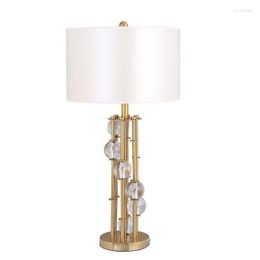 Table Lamps Modern American Luxury Fashion Designer Model Room Villa Living Bedroom Metal Crystal Lamp