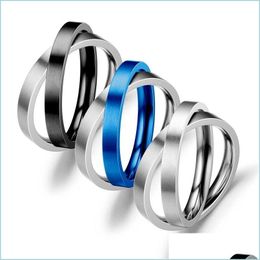 Band Rings Good Luck Double Rings Bang Ring Contrast Colour Couple Women Mens Fashion Jewellery Drop Delivery Dhd5O