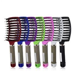 Curved Vented Professional Detangling Comb Portable Home Salon Massage Hair Brush Styling Tools Fast Drying Barber Hairdressing
