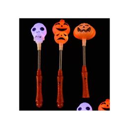 Party Favour Led Pumpkin Shake Stick Halloween Flash Decor Light Up Ghost Witch Magic Wands Glow Sticks Party Favour Prize Fancy Dress Dh9Bn