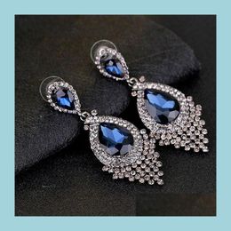 Dangle Chandelier Crystal Diamond Earrings Studs Dangle Ear Rings Wedding Fashion Jewelry For Women Drop Delivery Dhi8Y