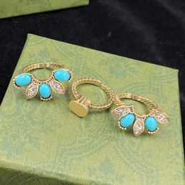 Drei in einem Ring, edle und elegante Ringe mit Buchstabendruck für Damen, Modeschmuck