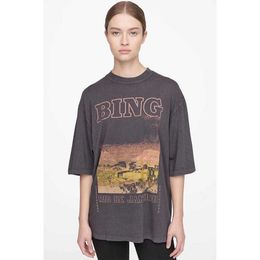 T-shirt da donna Bing Designer AB Cotton Thirt Letter City Sunset Stampa Donne Schermate Short Short Summer Tops Polo