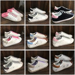 With Box Goldenlys Gooselies Sneakers Goodely Italy Brand Super Star Sneakers Designer Golden Woman Hot pink Casual Shoes luxury Classic White Doold Sequin Di QV05