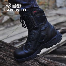Mens Military Army Boot Genuine Leather Vintage Lace Up Waterproof Safety Shoes Black Desert Combat Tactical Ankle Boots Men 201126