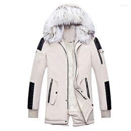 Men's Down Winter Big Pockets Thick Parkas Men Windproof Warm Coat Fur Collar Hooded Alaska Jackets Male Snowjacket Fashion Outwear