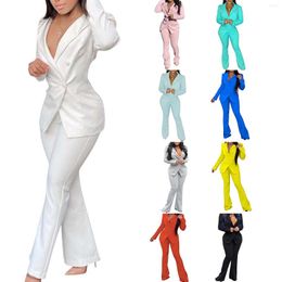 Women's Two Piece Pants Kayotuas Women 2Pcs Office Ladies Formal Korean Fashion Streetwear Blazer Suit Tops Loose Vintage Clothes 90s
