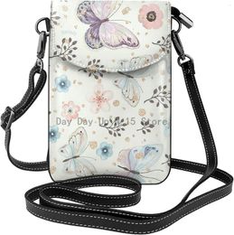 Duffel Bags Watercolour Butterfly Crossbody Cell Phone Purse Shoulder Bag Small Wallet PU Women