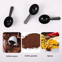 Black 7g Plastic Coffee Measuring Spoons Short Handle Scoops for Tea Sugar Cereal Milk Powder LX5269