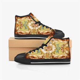 Designer Herren Stitch Schuhe Custom Sneakers Canvas Damen Mode Schwarz Orange Mid Cut Atmungsaktive Walking Jogging Farbe12