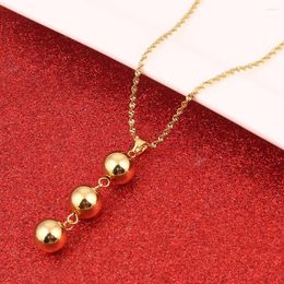 Pendant Necklaces Gold Color Bead Necklace For Women Girls African Round Ball Jewelry Ethiopian