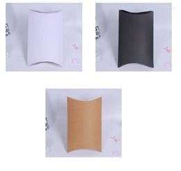 Gift Wrap 27 21 5cm Large Paper Scarf Packaging Pillow Box Kraft/White/Black Cardboard Carton For Sweet Candy 40pcs/lot