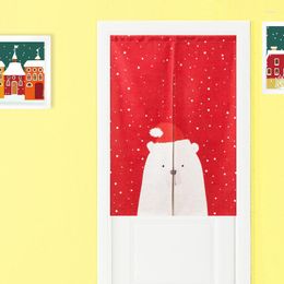 Curtain American Merry Christmas Red Door Cartoon Noren Study Home Decor Bedroom Kitchen Curtains