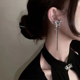 Dangle & Chandelier Korean Cool Butterfly Dangle Earrings For Women Girl Shiny Rhinestone Tassel Hanging Earring Pendientes Mujer Jewelry Gift