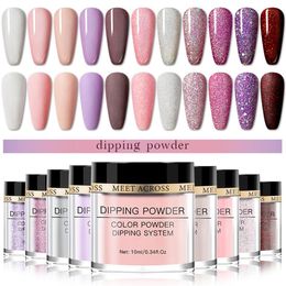 Nain Glitter 10pcs Nude Pink Series Dipping Powder Powder Set Kit316a