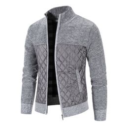 Men's Jackets Autumn Winter Warm Cashmere Casual Zipper Slim Fit Fleece Coat Dress Knitwear Male 221117