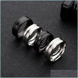 Band Rings Stainless Steel Groove Matte Ring Simple Rings Band Women Mens Fashion Jewellery Drop Delivery Dhbp4