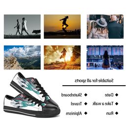 Custom topMen Low Diy Women Shoes Top Canvas Skateboard Sneakers Triple Black Customization Uv Printing Sports Sneakers Houzi 175-34 ization