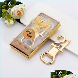 Openers Digital 21 Beer Bottle Opener Gold Colour Number Openers For Wedding Supplies Birthday Gifts Drop Delivery Home Garden Kitche Dhuge