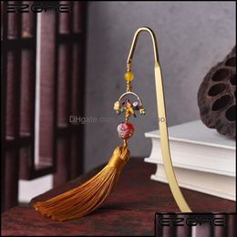 Bookmark Bookmark Desk Accessories Office School Supplies Business Industrial Ezone Creative Chinese Style Classic Tassel Metal Nove Dhxtn