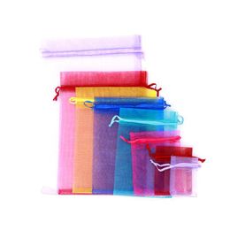 Jewellery Pouches Bags Dstring Jewellery Mesh Bags Pouches Organza Packaging Bag Christmas Wedding Party Decoration Candy Dable Storage Dhmpe