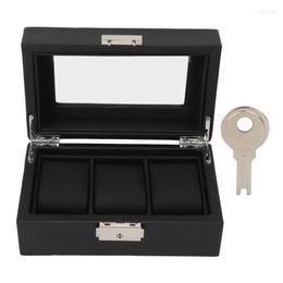 Jewellery Pouches Small Watch Organise Case Protective Portable 3 Slot Display Box Exquisite Gift Wipe Cleaning With Clear Lid For Bracelet